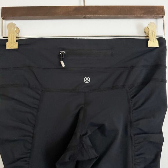 LULULEMON Run Zoom Ruched Crop Leggings Black 6 - Picture 5 of 7